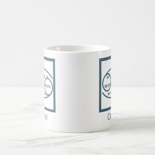 がん〔占星術の〕十二宮図徴候誕生日おもしろい引用文ブルー文字 コーヒーマグカップ (中央)