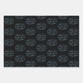 がん〔占星術の〕十二宮図徴候誕生日おもしろい引用文ブルー文字 ラッピングペーパーシート (正面3)