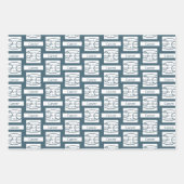 がん〔占星術の〕十二宮図徴候誕生日おもしろい引用文ブルー文字 ラッピングペーパーシート (正面2)