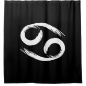 がん〔占星術の〕十二宮図徴候6月7月星占ミニマルい シャワーカーテン (正面)