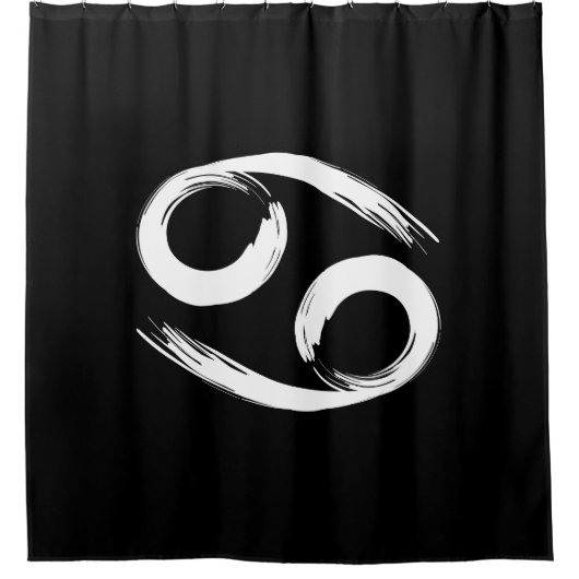 がん〔占星術の〕十二宮図徴候6月7月星占ミニマルい シャワーカーテン (正面)