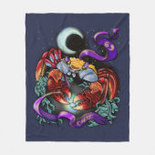 がん〔占星術の〕十二宮図徴候 フリースブランケット (正面)