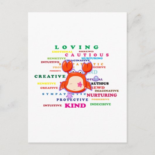 がん〔占星術の〕十二宮図徴候 ポストカード (正面)