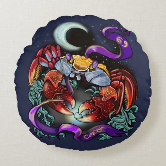 がん〔占星術の〕十二宮図徴候 ラウンドクッション (正面)