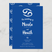 がん〔占星術の〕十二宮図星占い6月結婚夏 招待状 (正面/裏面)