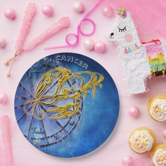 がん〔占星術の〕十二宮図星占デザイン占星術 ペーパープレート (パーティー)