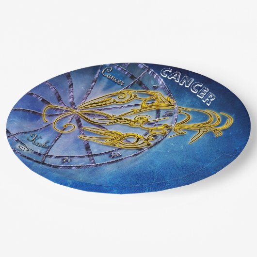 がん〔占星術の〕十二宮図星占デザイン占星術 ペーパープレート (アングル)