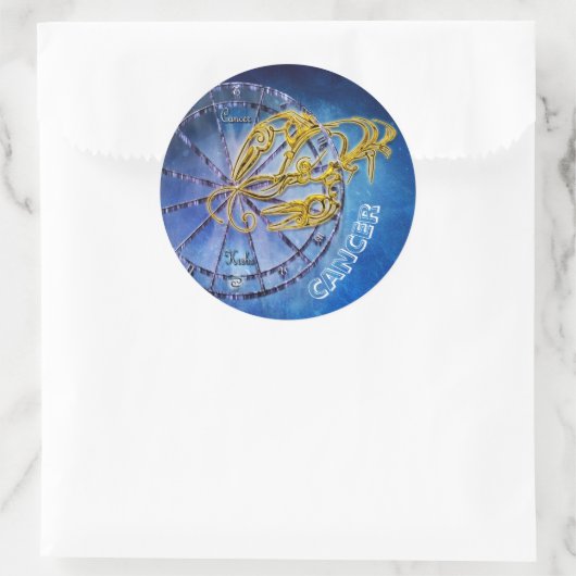 がん〔占星術の〕十二宮図星占デザイン占星術 ラウンドシール (バッグ)