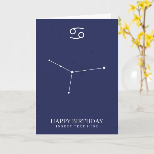 がん〔占星術の〕十二宮図星印カスタム誕生日 カード (黄色い花)