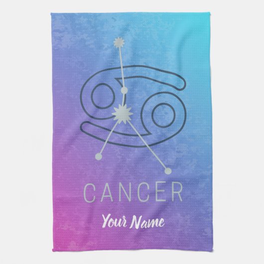 がん〔占星術の〕十二宮図星印占星術星座 キッチンタオル (縦)