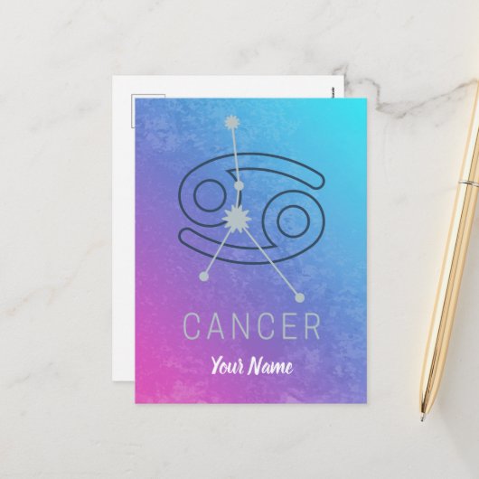 がん〔占星術の〕十二宮図星印占星術星座 シーズンポストカード (正面/裏面インサイチュ)