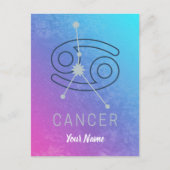 がん〔占星術の〕十二宮図星印占星術星座 シーズンポストカード (正面)