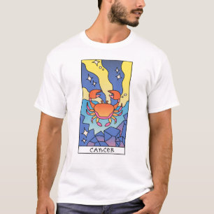 がん〔占星術の〕十二宮図標識抽象芸術アートヴィンテージ Tシャツ