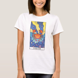 がん〔占星術の〕十二宮図標識抽象芸術アートヴィンテージ Tシャツ