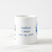 がん〔占星術の〕十二宮図標識星占い誕生日ブルーホワイト コーヒーマグカップ (中央)