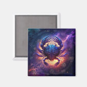 がん〔占星術の〕十二宮図標識水カラーデザイン マグネット (正面/裏面)