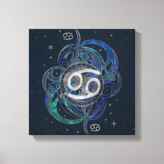 がん〔占星術の〕十二宮図標識水要素 キャンバスプリント (正面)