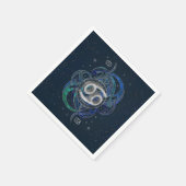 がん〔占星術の〕十二宮図標識水要素 スタンダードカクテルナプキン (角)