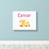 がん〔占星術の〕十二宮図牛、かわいい癌 キャンバスプリント (インサイチュ (ウッドフロア))