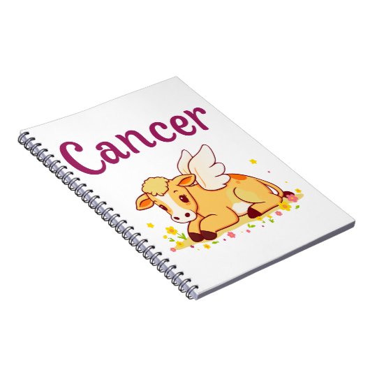 がん〔占星術の〕十二宮図牛、かわいい癌 ノートブック (右側)