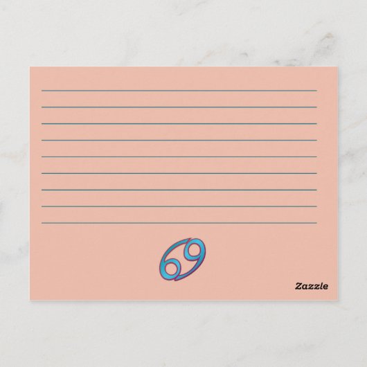 がん〔占星術の〕十二宮図特性はがき ポストカード (裏面)