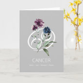 がん〔占星術の〕十二宮図記号誕生日カード カード (黄色い花)