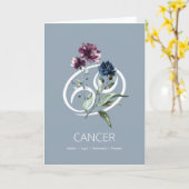 がん〔占星術の〕十二宮図記号誕生日カード カード (黄色い花)