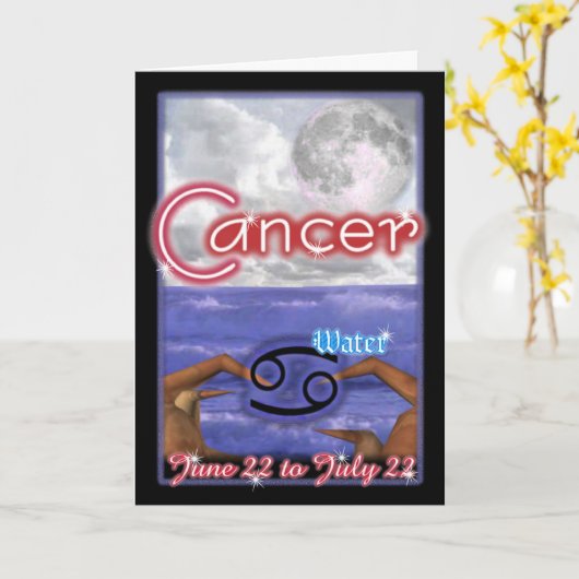 がん〔占星術の〕十二宮図誕生日カード カード (黄色い花)