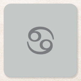 がん〔占星術の〕十二宮図 – グ淡い色のレイ スクエアペーパーコースター