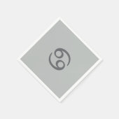 がん〔占星術の〕十二宮図 – グ淡い色のレイ スタンダードカクテルナプキン (角)