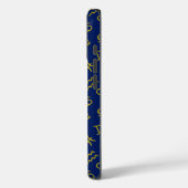 がん〔占星術の〕十二宮図+星占いシンボルパターン金ゴールド+ブルース Case-Mate iPhoneケース (裏面 / 左)