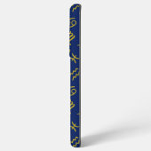 がん〔占星術の〕十二宮図+星占いシンボルパターン金ゴールド+ブルース SAMSUNG GALAXYケース (裏面横)