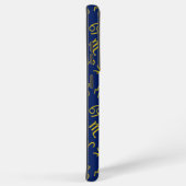 がん〔占星術の〕十二宮図+星占いシンボルパターン金ゴールド+ブルース SAMSUNG GALAXYケース (右側面)