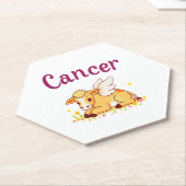 がん〔占星術の〕十二宮図Cow Png，かわいい癌 ペーパーコースター (アングル)