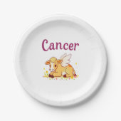 がん〔占星術の〕十二宮図Cow Png，かわいい癌 ペーパープレート (正面)