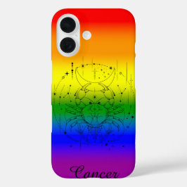 がん〔占星術の〕十二宮図LGBTQプライドレインボーアストロロジーデザイン iPhone 16ケース