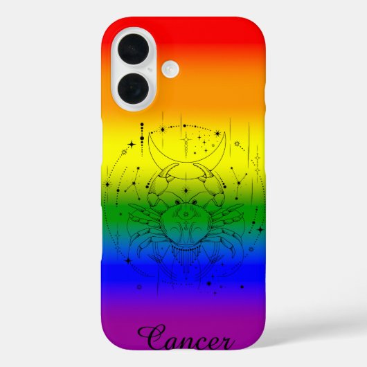がん〔占星術の〕十二宮図LGBTQプライドレインボーアストロロジーデザイン Case-Mate iPhoneケース (裏面)