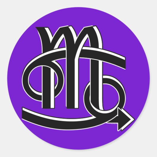 がん&蠍座パートナーbw ラウンドシール (正面)