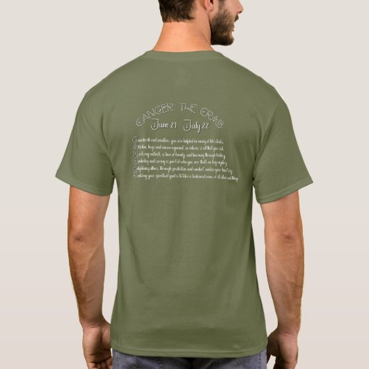 がんTシャツ – アーミーグリーン Tシャツ (裏面)