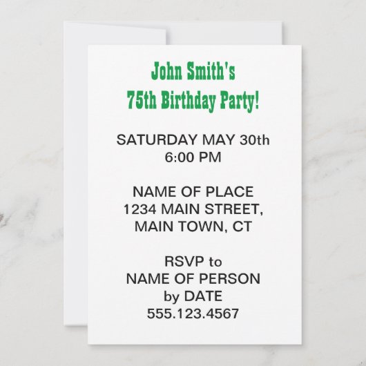 がアボカド75を回している神聖なグアカモール 招待状 (裏面)