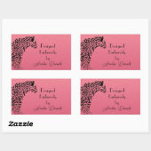 ～がデザインしたピンクとブラックのジャガー 長方形シール (シート)