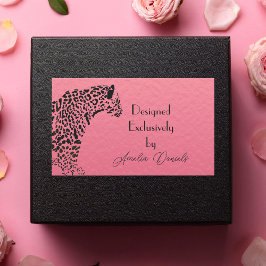 ～がデザインしたピンクとブラックのジャガー 長方形シール