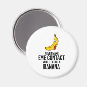 がバナ連絡ンで食べ物は決して目を見張らない マグネット (正面/裏面)