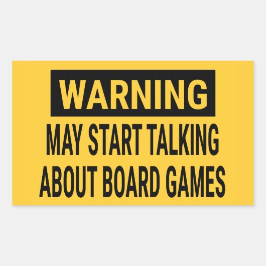 がボー警告ドゲームについて話し始めるかもしれない 長方形シール (正面)