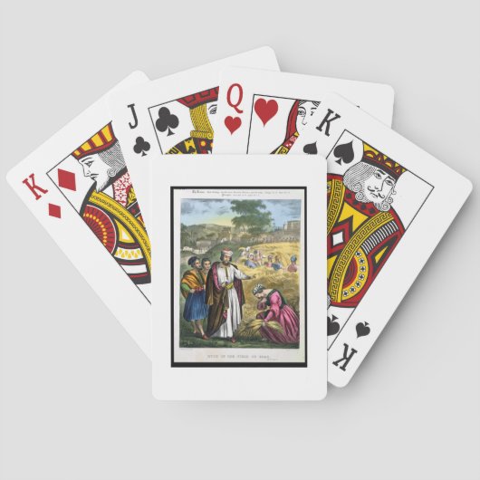 ~が印刷した聖書の『ボアズの分野のルス』 トランプ (裏面)