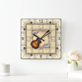 ~が奇妙なシート音楽を吹き飛ばす~ スクエア壁時計 (ホーム)