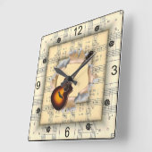 ~が奇妙なシート音楽を吹き飛ばす~ スクエア壁時計 (傾斜)