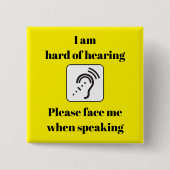 が平方メートルの顔を聴く話懸命 缶バッジ (正面)