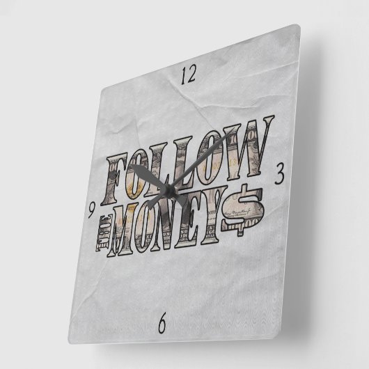 ~が後を追金を借りる スクエア壁時計 (傾斜)