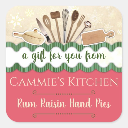 ~が手作りパーソナライズされたしたクリスマス用品 スクエアシール (正面)